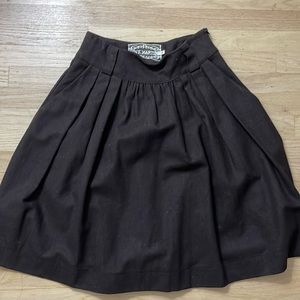 Pink Martini Wool Lined Skirt XS in Dark Brown